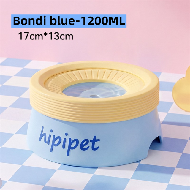 Bondi Blue 1200ML Large No Spill Slow Water Dog Bowl Pet Water Feeder with Floating V888-ELOSUNG52739