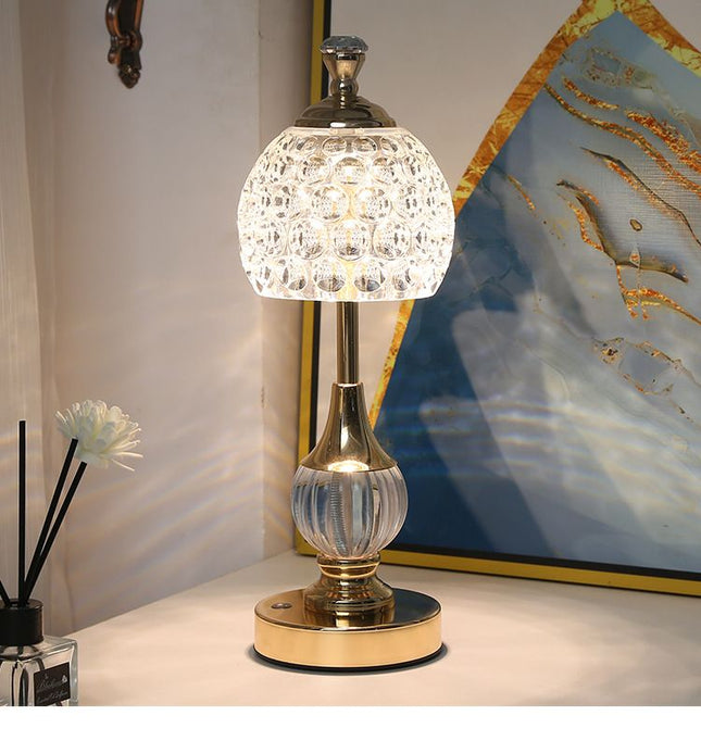 Luxury Metal Crystal Table Lamp European Pineapple Eye Care Bedside Night Light with Dimmable 3 – product detail