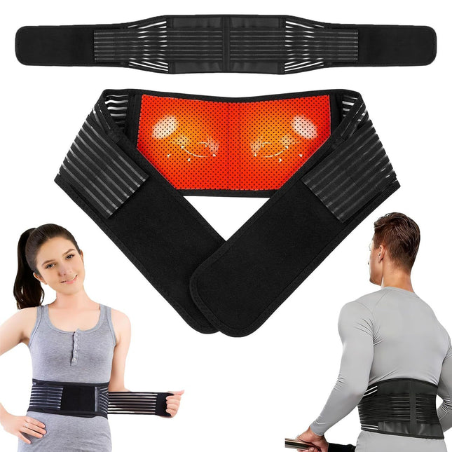 Self Heating Magnetic Therapy Back & Abdomen Compression Brace with 2 Adjustable Elasticity