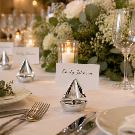 10-Pack Silver Plated Alloy Place Card Holders with LOVE Designs Elegant Wedding Reception Seating Card – shape and profile