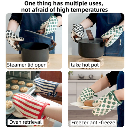 3-Piece Grapefruit Inspired Kitchen Heat Resistant Set with 18cm & 30cm Round Cotton Rope Woven Trivets + 1 Pair Duckbill Oven Mitt - Foldable Table Protection Mats and Black Polka Dot Cooking Gloves, Perfect for Home Baking and Cooking Lover