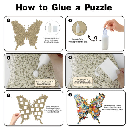 Enchanting Butterfly Wooden Jigsaw Puzzle for Adults - Creative Unique Shaped 3D Wooden Puzzle Wall Art, Parent-Child Educational DIY Craft Gift, L Size 162 Pieces 11.2 x 11"
