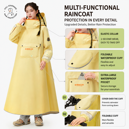 Purple Full Coverage & Extended Cycling Hooded Rain Poncho with Detachable Shoe Covers, XL Size – Thickened Waterproof Oxford Motorcycle Raincoat with Face-Protection Elastic Collar, Large Storage Pocket and Foldable Sleeve Cover for Men Women Outdoor Use