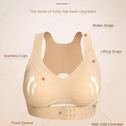 XL Size Black Wireless Posture Support Sports Full Coverage Bra for Women High Elastic Seamless – product features
