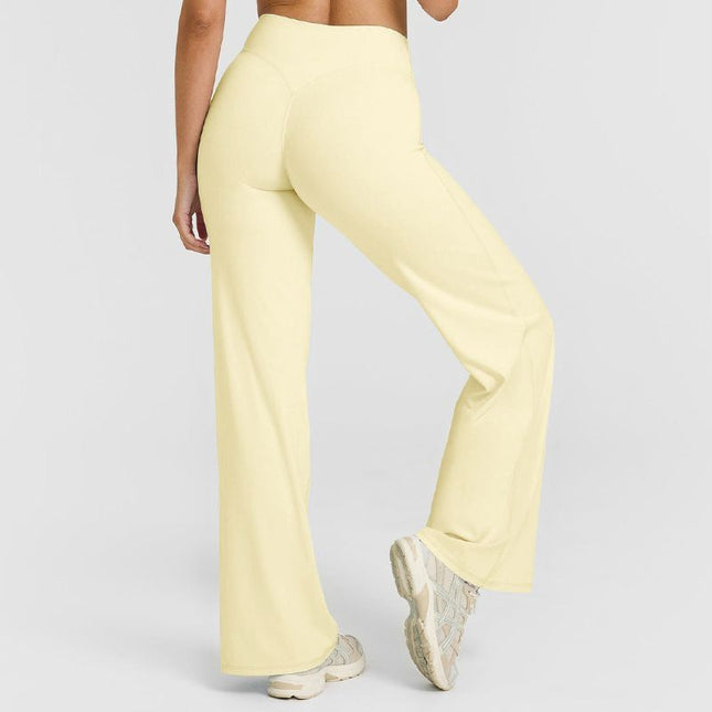 L Size Yellow High Waisted Flare Yoga Pants for V888-ELOSUNG52882