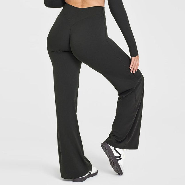 M Size Black High Waisted Flare Yoga Pants for – product detail