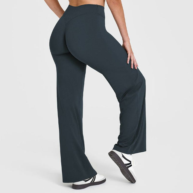XL Size Blueberry Color High Waisted Flare Yoga Pants for V888-ELOSUNG52891