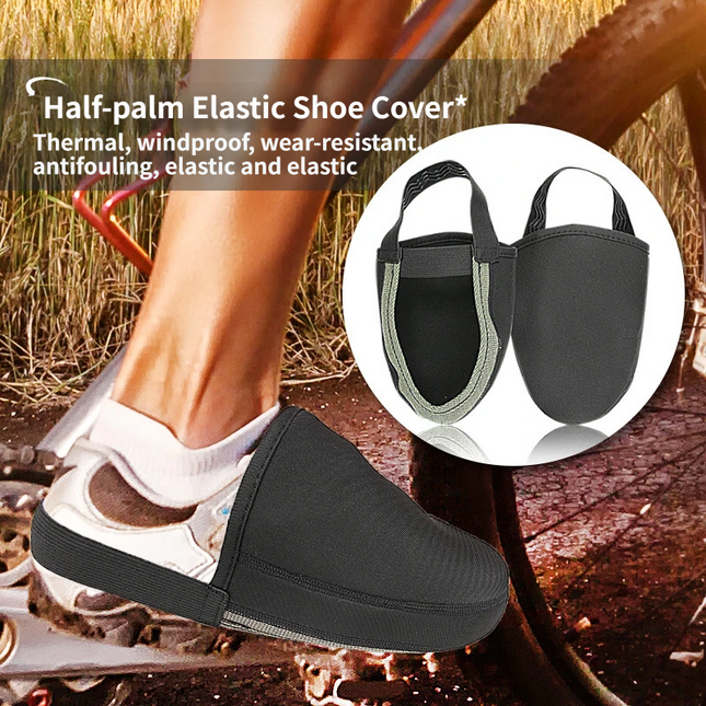 S Size Waterproof & Dustproof Cycling Half Shoe Covers Windproof Warm Lycra Toe Cover with