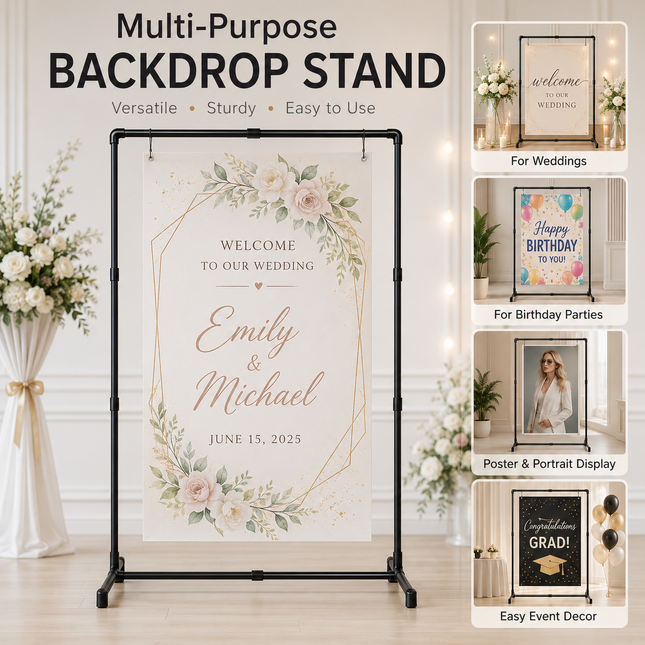Black Square Backdrop Display Stand Adjustable Display Rack Flexible DIY Modular Frame and – product detail