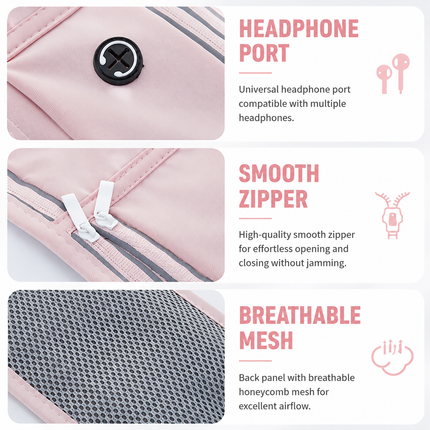 Purple Breathable & Waterproof Lycra Running Waist Bag for Kettle & 7.5" Phone – Lightweight No Bounce Reflective Fitness Belt with 4-Zoned Storage, Earphone Hole and Adjustable Strap for Men and Women