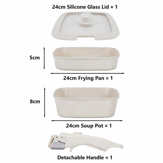 4 Piece Detachable Nonstick Aluminium Alloy Cookware Set (Dia – product detail