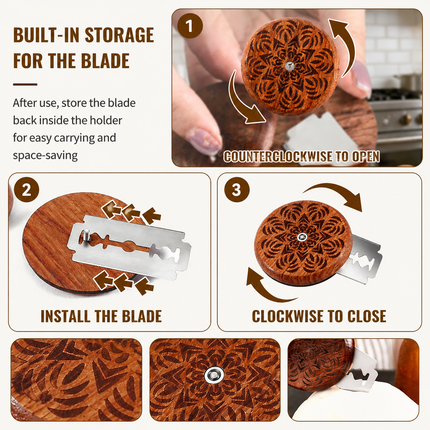 Orange Bread Baking Tool Set with Silicone Dough Mat Plus Rolling Pin 2-in-1 Stainless Steel – hardware detail