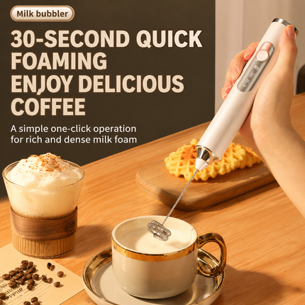 J-17 Black Wireless Handheld Electric Milk Frother / Egg Beater / Dough Mixer with 3 Stainless Steel Heads & Stand, 3-Speed Stable and Anti-Splash, Typec Rechargeable