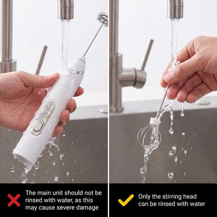 J-3 Black Wireless Handheld Electric Milk Frother / Egg Beater / Dough Mixer with 3 Stainless Steel Heads, 3-Speed Stable and Anti-Splash, Typec Rechargeable