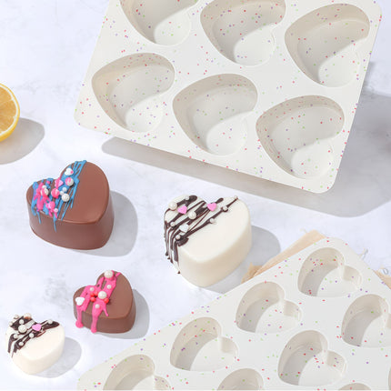 12 Cavity & 48 Cavity Heart Shaped Silicone Nonstick Easy Release Baking Molds - Food Grade Heart Chocolate Mousse Cake Baking Tray for Dessert Candy Jelly
