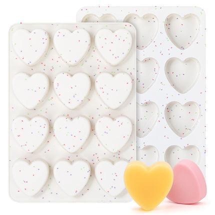 12 Cavity & 48 Cavity Heart Shaped Silicone Nonstick Easy Release Baking Molds - Food Grade Heart Chocolate Mousse Cake Baking Tray for Dessert Candy Jelly
