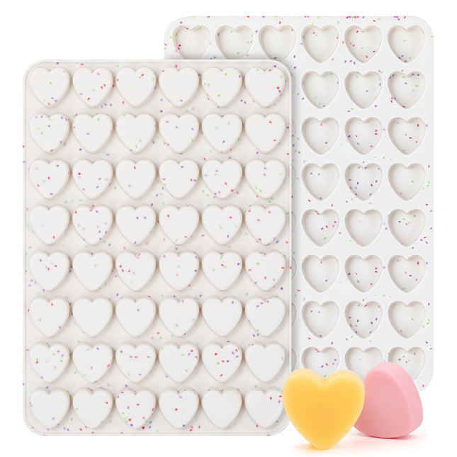 48 Cavity Heart Shaped Silicone Nonstick Easy Release Baking Molds(2PCS)
