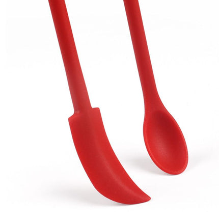 Purple Silicone Mini Double Ended Spatula Spoon Set of 3 Sizes - Flexible Kitchen Mixing Spatula with Long Handle for Narrow Cosmetic Bottles Jam Jars Cream Containers