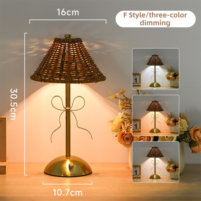 Creative Rechargeable Bow Table Lamp with Pleated Fabric V888-ELOSUNG52999