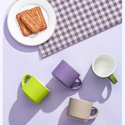 5-piece "Colorful One-Shot Mug" Ceramic Mug Set – Nordic color scheme, smooth handle, rounded rim, exquisite gift box – 80ml mini mugs, suitable for coffee, tea, espresso, and as a perfect gift.
