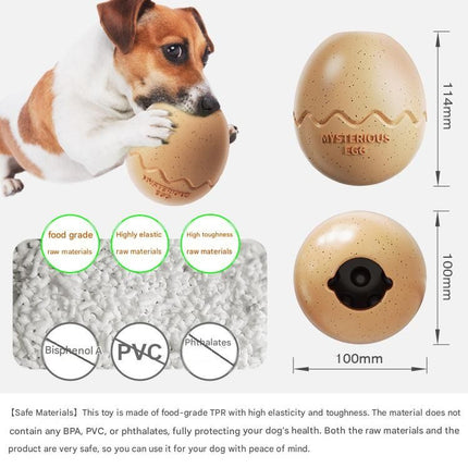 Brown Dinosaur Egg Shaped Dog Slow Feeder Toy - Durable TPR Interactive Treat Dispenser for Mental Stimulation and Anxiety Relief - Perfect for Medium to Large Dogs
