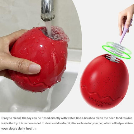 Yellow Dinosaur Egg Shaped Dog Slow Feeder Toy - Durable TPR Interactive Treat Dispenser for Mental Stimulation and Anxiety Relief - Perfect for Medium to Large Dogs