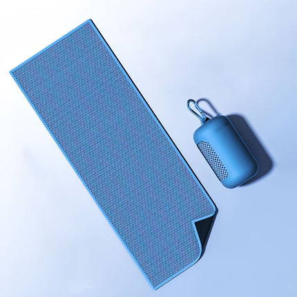 Sky blue Cooling Towel with Silicone Case - Quick Dry Ice Towel for Sports, Gym, Running, Hiking, Breathable Microfiber Fabric with Instant Cooling Effect, Portable Lightweight Design