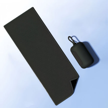 Black Cooling Towel with Silicone Case - Quick Dry Ice Towel for Sports, Gym, Running, Hiking, Breathable Microfiber Fabric with Instant Cooling Effect, Portable Lightweight Design