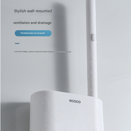 White and Grey Disposable Toilet Brush with Wall Mount Holder set - No Touch Replacement System, 360 Degree Rotating Head with Built-in Cleaning Solution, Space Saving Bathroom Cleaner for Homes