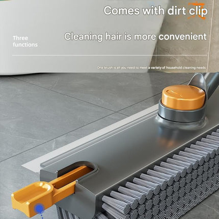 2-piece Grey V-Shaped Floor Scrub Brush and Suction Mop Holder Set - 360 Rotating Grout Cleaner, Heavy Duty Bristles, No Drill Wall Mount Storage, Space Saving Bathroom Cleaning Kit for Tiles and Corners