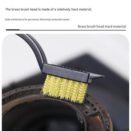 8-Piece   Cleaning Brush Set（Includes 8 transparent hooks） - Stainless Steel Scraper, Brass, Carbon Steel and Nylon Bristles - Multi-Purpose Scrubber for Kitchen Stove, Bathroom Tiles and Grout - Space Saving Design