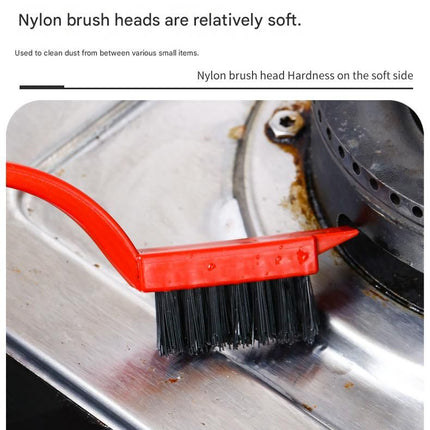 8-Piece   Cleaning Brush Set（Includes 8 transparent hooks） - Stainless Steel Scraper, Brass, Carbon Steel and Nylon Bristles - Multi-Purpose Scrubber for Kitchen Stove, Bathroom Tiles and Grout - Space Saving Design