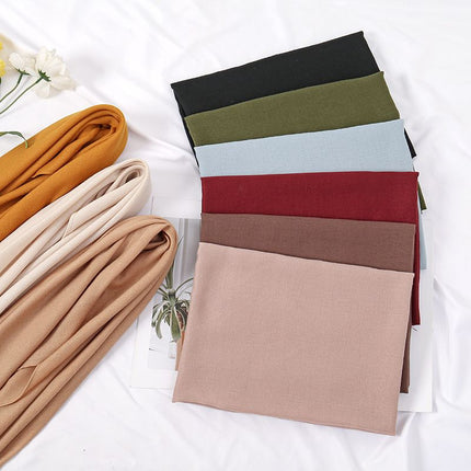 Brown 90 x 90cm Women Solid Colour Square Scarf - Lightweight Polyester Head Scarf and Shawl Wrap, Soft Casual Neck Scarf for Travel, Hair Styling and Everyday Layering