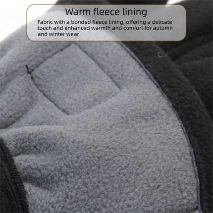 Black Winter Thermal Touchscreen Gloves  - Outdoor Cycling Skiing Driving Windproof Full Finger Warm Gloves-Dual-Touchscreen Design, Fleece-Lined for Warmth