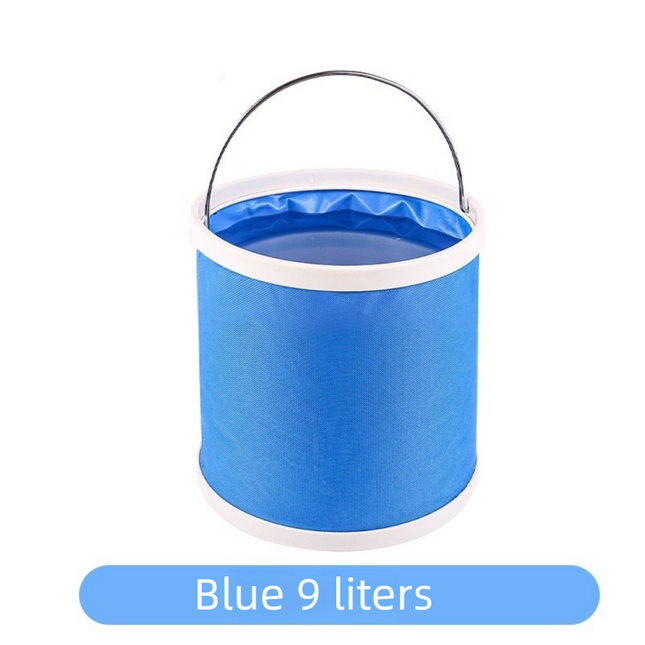 Blue 9L Collapsible Car Wash Bucket
