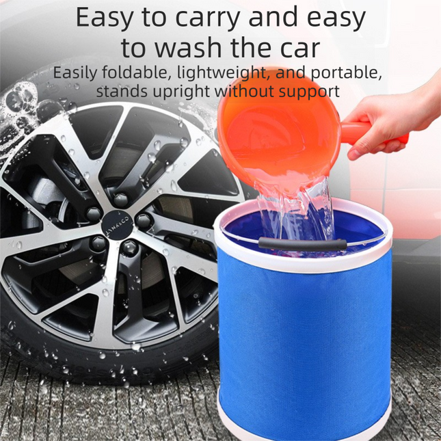Blue 9L Collapsible Car Wash Bucket