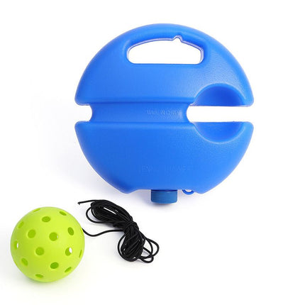 Pickleball Trainer Rebound Practice Set with Green Tethered Ball and Blue Fillable Base -Solo Training Aid for Beginners and Advanced Players Solo Practice and Skill Development