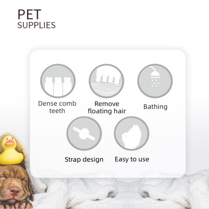 Blue Pet Bath Massage Brush Soft TPR Grooming Brush for Dogs and Cats Adjustable Hand Strap Deshedding Scrubber