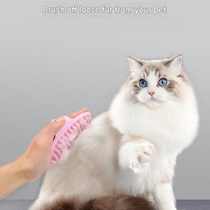 Blue Pet Bath Massage Brush Soft TPR Grooming Brush for Dogs and Cats Adjustable Hand Strap Deshedding Scrubber