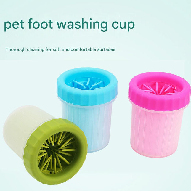 Blue small size Pet Paw Cleaner Cup Portable Dog Paw Washer with Soft Silicone Bristles TPR Silicone Cleaning Cup for Muddy Paws Dogs and Cats