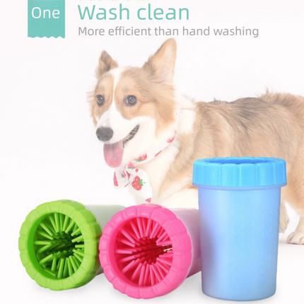 Blue small size Pet Paw Cleaner Cup Portable Dog Paw Washer with Soft Silicone Bristles TPR Silicone Cleaning Cup for Muddy Paws Dogs and Cats