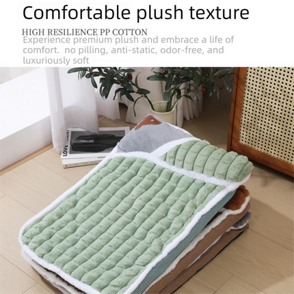 Grey S size Luxury Plush Pet Sleeping Mat, Thickened Warm Pet Bed Cushion for Dogs and Cats, Soft Fabric Pet Sofa Pad with Non-Slip Waterproof Base