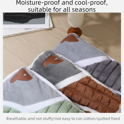 Grey S size Luxury Plush Pet Sleeping Mat, Thickened Warm Pet Bed Cushion for Dogs and Cats, Soft Fabric Pet Sofa Pad with Non-Slip Waterproof Base