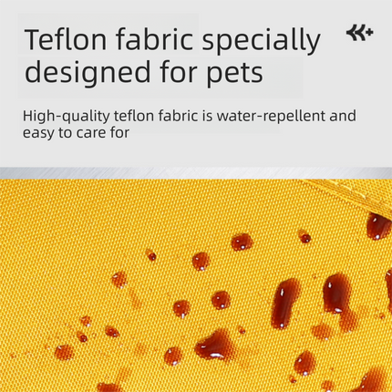 Dark yellow S size Portable Foldable Pet Bed Mat – Waterproof Travel Dog Bed and Cat Cushion with Carry Handles, Removable Washable Cover, Plush Comfort Padding for Indoor and Outdoor Use