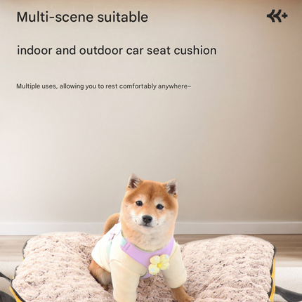 Blue M size Portable Foldable Pet Bed Mat – Waterproof Travel Dog Bed and Cat Cushion with Carry Handles, Removable Washable Cover, Plush Comfort Padding for Indoor and Outdoor Use