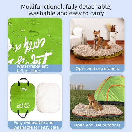 3-Piece Blue Winter Pet Outdoor Travel  Set – blue  s size Reflective Dog Puffer Jacket, blue  3m Retractable Leash & blue  Portable Foldable Dog Bed