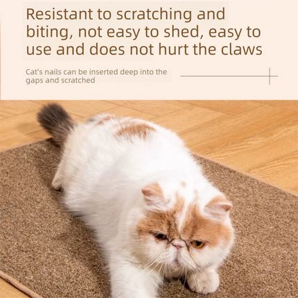 Brown S size 40*60cm Soft Cat Scratching Mat & Lounge Bed – Durable Furniture Protector Rug, Washable Scratch Pad for Cats and Small Pets