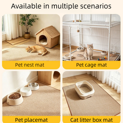 Grey M size 50*80cm Soft Cat Scratching Mat & Lounge Bed – Durable Furniture Protector Rug, Washable Scratch Pad for Cats and Small Pets