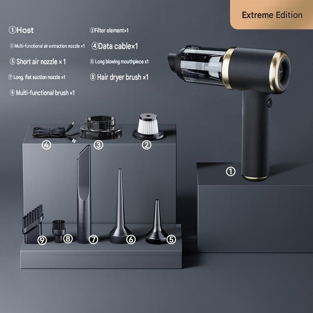 Black Handheld Cordless Vacuum Cleaner Air Duster 4-in-1 Mini Vacuum Blower Rechargeable Portable Auto – product detail