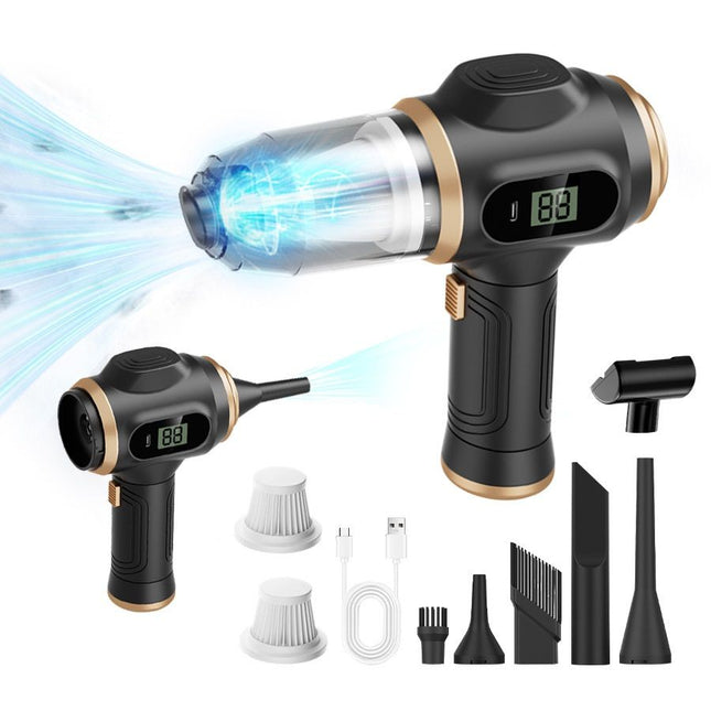 8-piece Black Handheld Cordless Vacuum Cleaner & Air Duster 2-in-1(2 x 2000mAh) Portable Car and Home – product detail